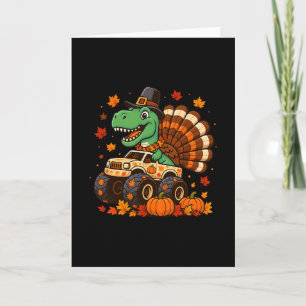 Carte Monster Truck Trex Dinosaure Dindon Automne Thanks