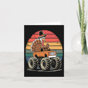 Carte Monster Truck Turquie Sunset Retro Thanksgiving Bo