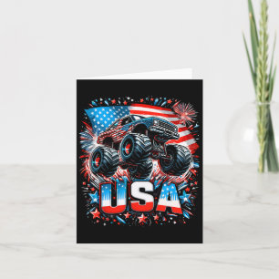 Carte Monster Truck Usa American Flag 4 juillet