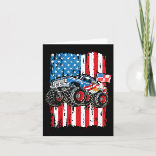 Carte Monster Truck Usa Drapeau Patriotique Boys Hommes 
