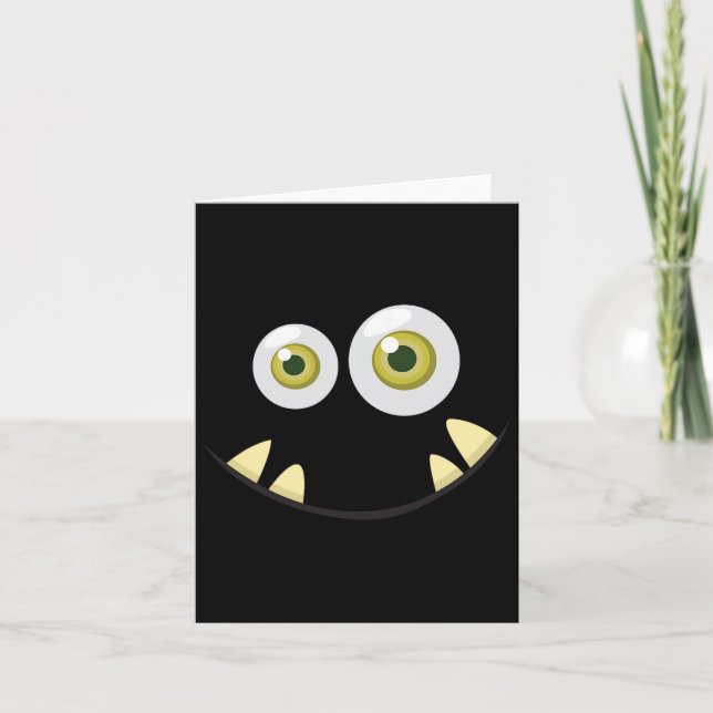 Carte Monster Visage Halloween Costume Idée d'effroi mig (Devant)