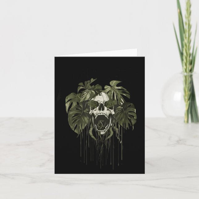 Carte Monstera Funny Skull Plant Lover Nge Gardener Wome (Devant)