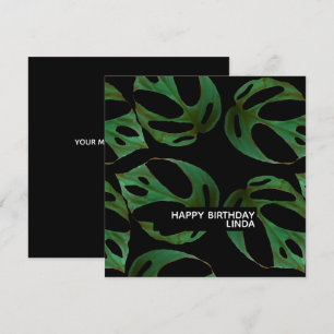 Carte Monstera Plante Motif Illustration Feuille Anniver