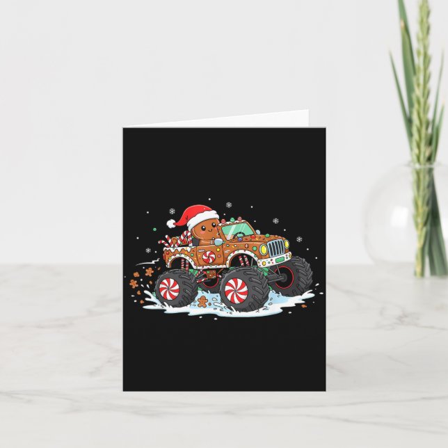 Carte Monstertruck Gingerbread Kids Funny Christmas Baki (Devant)