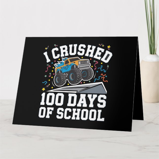 Carte Monstre camion 100 jours d'école 100e jour d'école (Devant)
