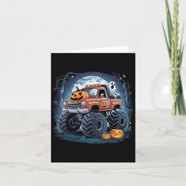 Carte Monstre-camion Fantôme Citrouille Saison effrayant (Devant)