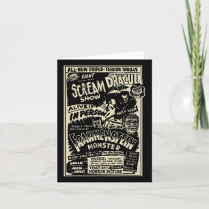 Carte Monstre de film d'horreur Momie Dracula Loup-garou