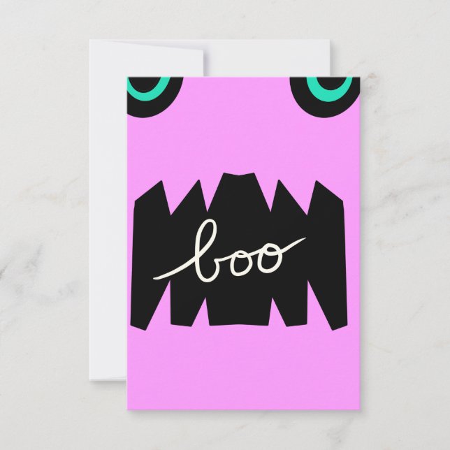 Carte Monstre d'Halloween énormes dents Boo (Devant)