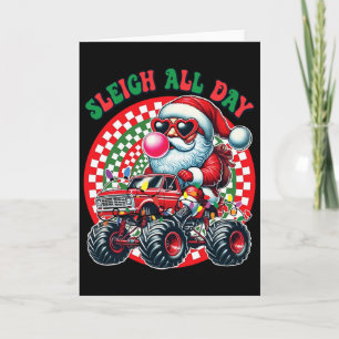 Carte Monstre drôle de camion de Noël traîne tout le jou