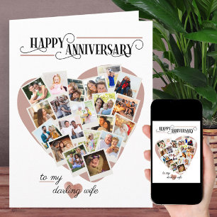 Carte Montage photo en forme de cœur pour un grand anniv