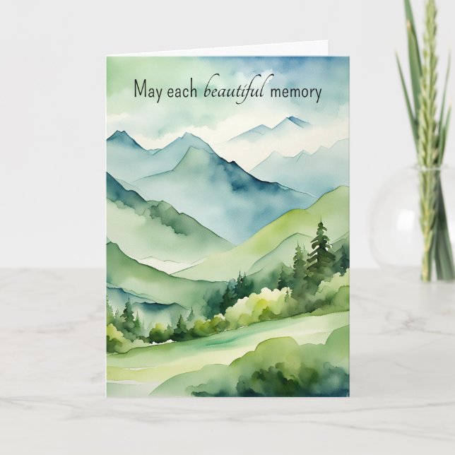 Carte Montagnes aquarelle Sympathie (Devant)