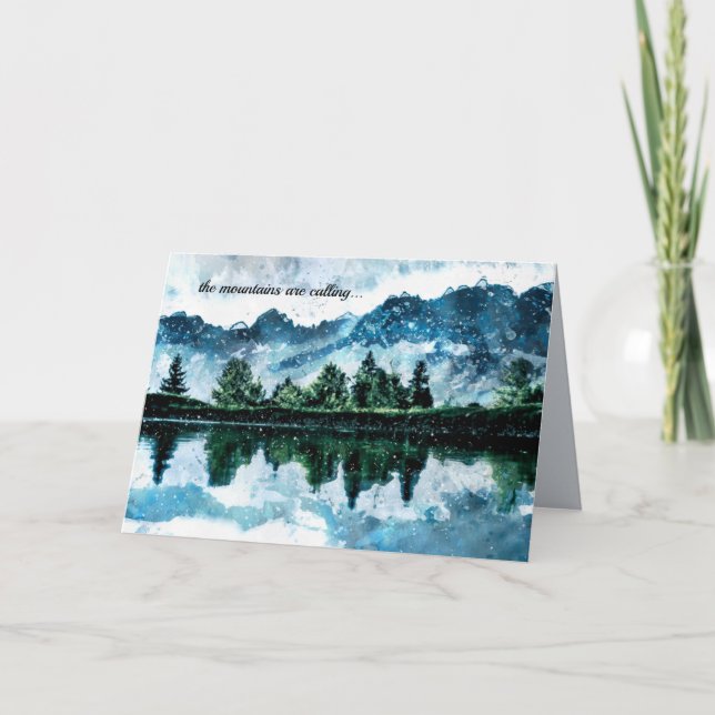 Carte Montagnes aquarelles (Devant)