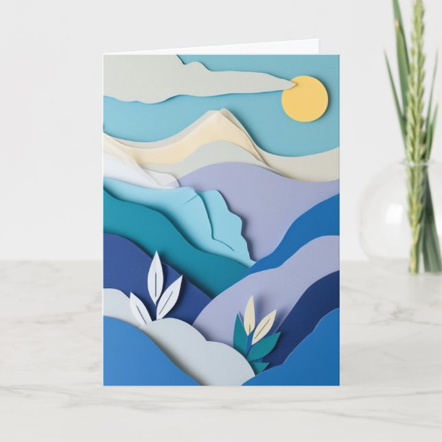 Carte Montagnes en couches au soleil (Devant)