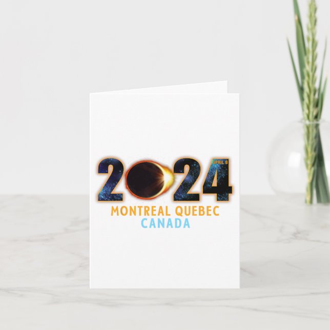 Carte Montréal Québec Canada Éclipse solaire totale 2024 (Devant)