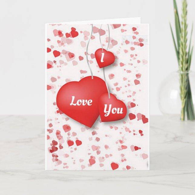 CARTE MONTRER "COMBIEN" JE VOUS AIME ANNIVERSAIRE (Devant)