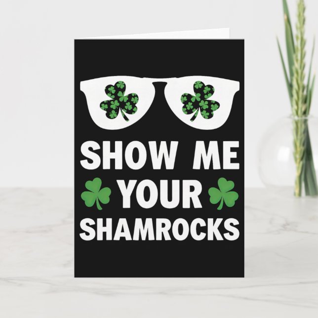 Carte Montrez-moi vos trèfles drôle de Saint-Patrick irl (Devant)