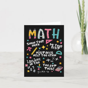 Carte Montrez Votre Travail Drôle Enseignant Mathématiqu