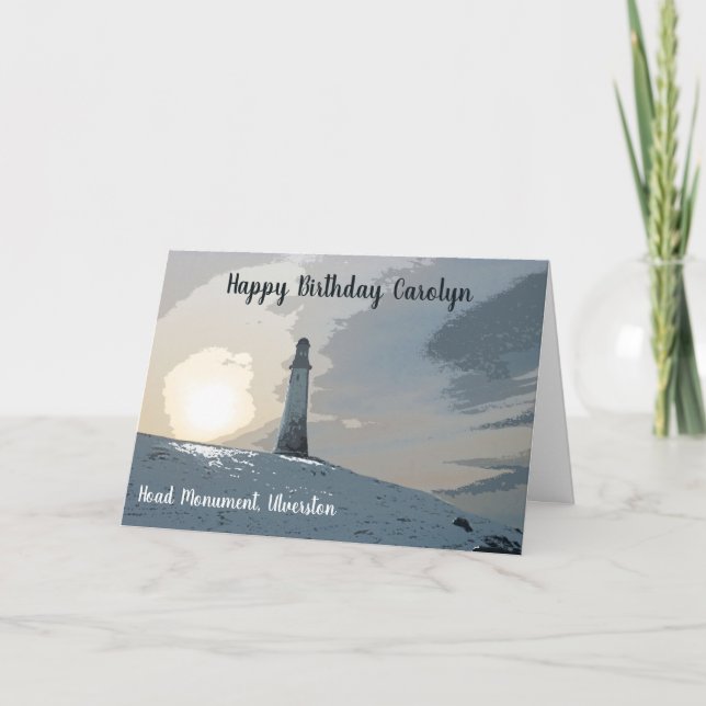 Carte Monument Hoad, Ulverston, phare, anniversaire (Devant)