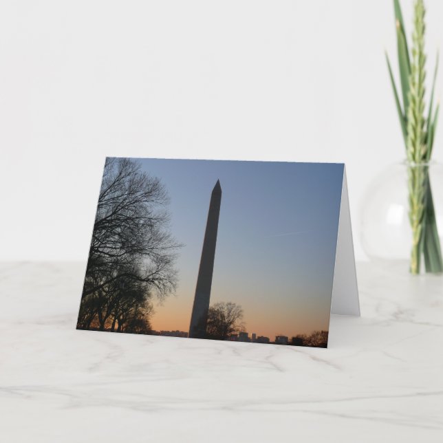 Carte Monument Washington au coucher du soleil à DC (Devant)