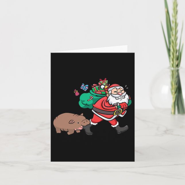 Carte Moo Deng et Santa Ba mignons  (Devant)