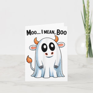 Carte Moo Je Veux Dire Boo Funny Highland Cow Ghost Hall