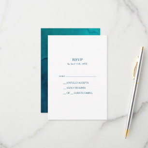 Carte Moody Ocean Watercolor RSVP