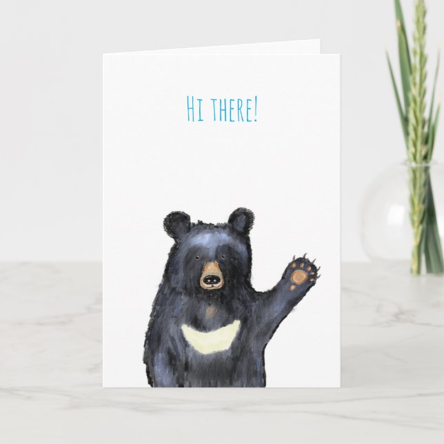 Carte Moon Bear 'hi here' (Devant)