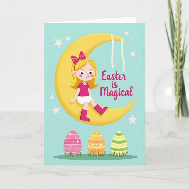 Carte Moon Girl Spring Greeting Card (Devant)