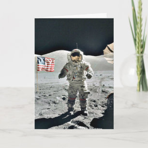 Carte Moon Walk with American Flag