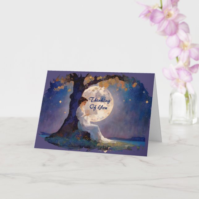 Carte Moonlit Dreamer - Serene Night Sky (Orchidée)