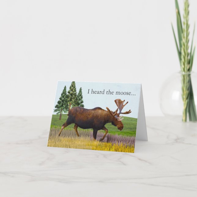 Carte Moose Nature Scenery Funny Birthday Card (Devant)
