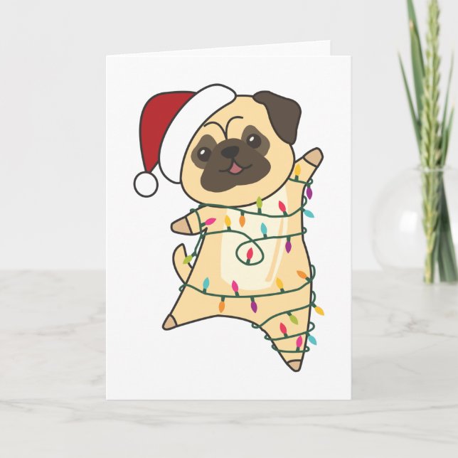 Carte Mops Christmas Snow (Devant)
