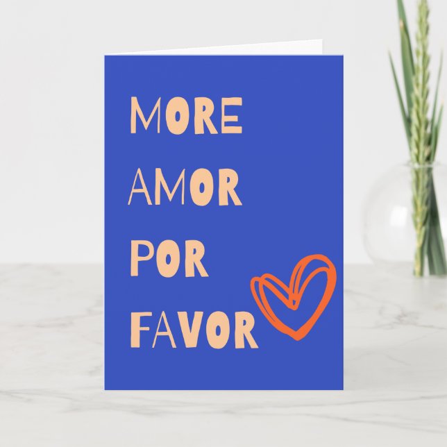 Carte More amor por favor (Devant)