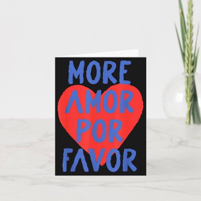 Carte More Amor R Favor Red Heart Cute Spanish Love Quot (Devant)