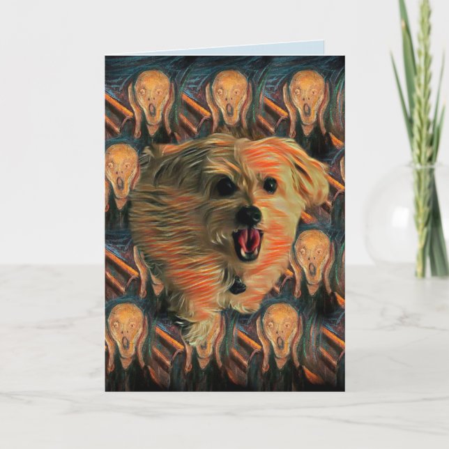 Carte Morkie Dog "The Scream" Funny 40 Birthday Card (Devant)