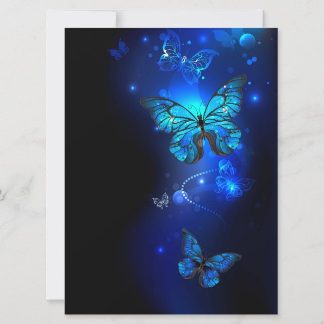 Carte Morpho Butterfly in the Dark Background (Devant)