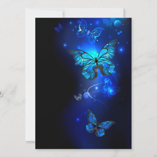 Carte Morpho Butterfly in the Dark Background (Devant)