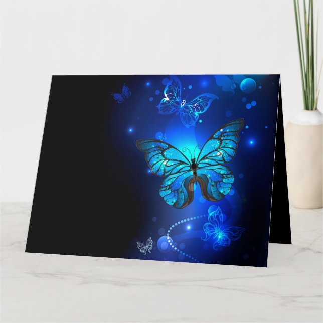 Carte Morpho Butterfly in the Dark Background (Devant)