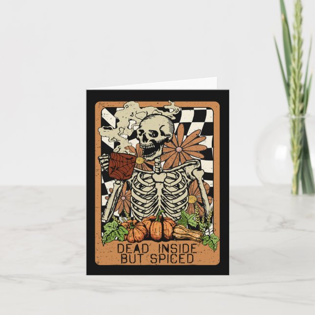 Carte Mort à l'intérieur mais squelette épicé groovy Hal (Devant)