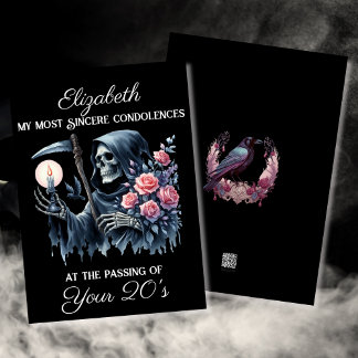 Carte Mort à ma jeunesse d'une couche noire amusante 30e