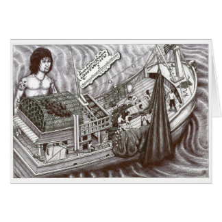 Carte morte d'oeil avec Vannak au-dessus de bateau