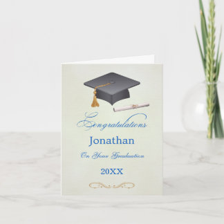Carte Mortier et diplôme Graduation Félicitations Gard