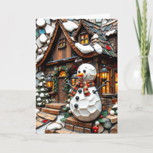 Carte Mosaïque de Noël pittoresque et charmante