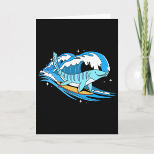Carte Mosasaure surfant Dino drôle dinosaure aquatique