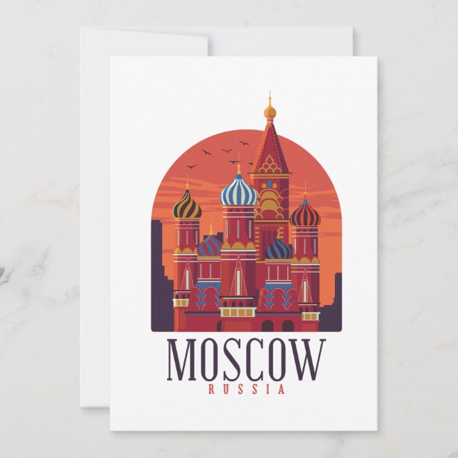 Carte Moscou Vintage Russie Architecture Kremlin (Devant)