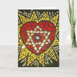 Carte Mosiac brillant étoile du coeur de David en vert