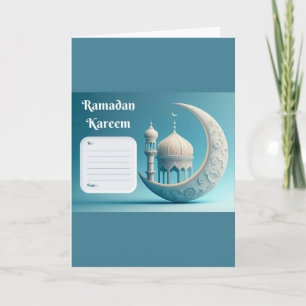 Carte Mosquée Sérénité de Ramadan aux couleurs douces d'