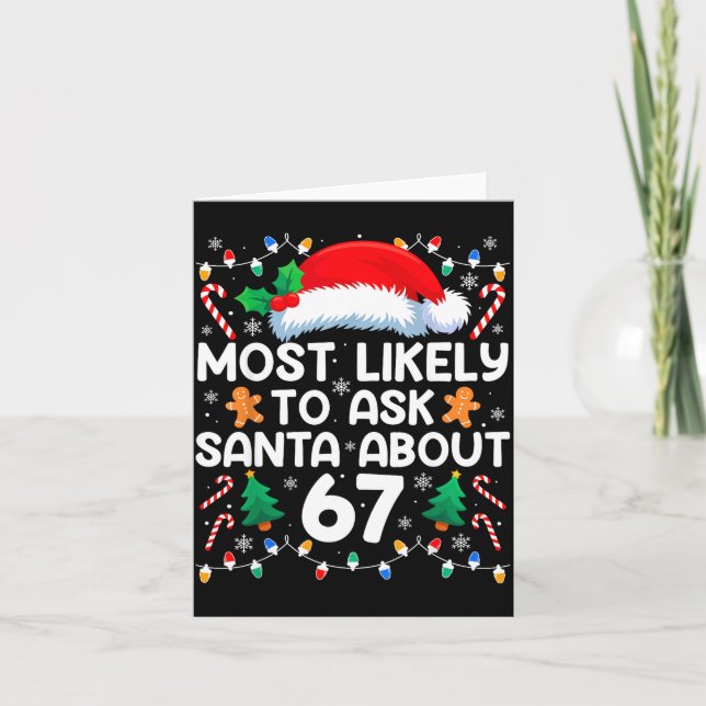 Carte Most Likely To Ask Santa About 67 Funny Christmas  (Devant)