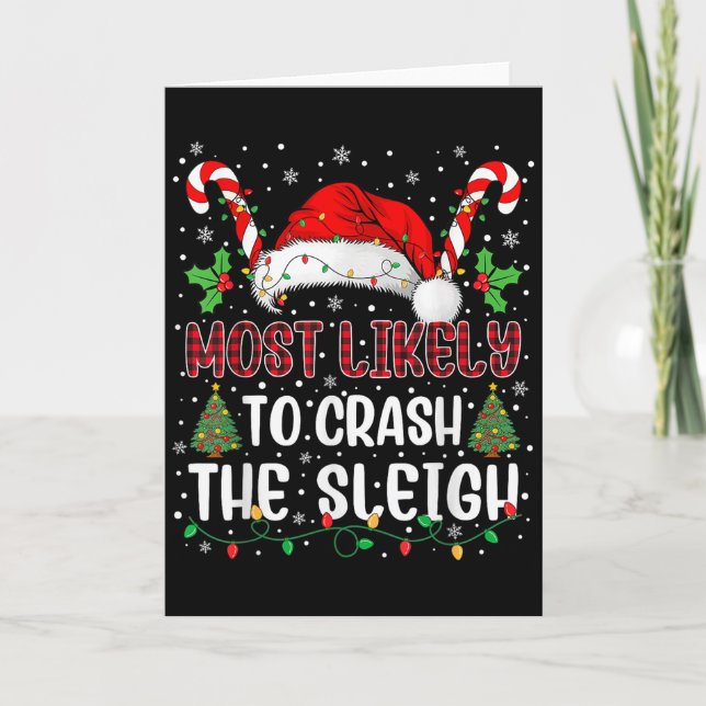Carte Most Likely To Crahe Sleigh Family Christmas Match (Devant)
