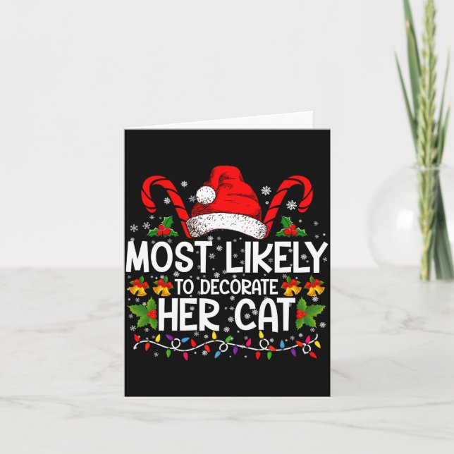 Carte Most Likely To Decorate Her Cat Family Matching  (Devant)